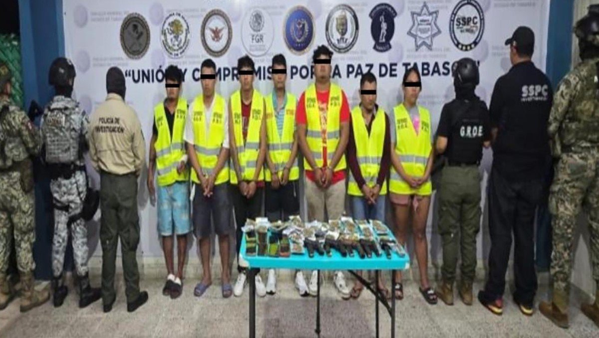 Detienen a ocho con drogas y armas en operativos en Tabasco