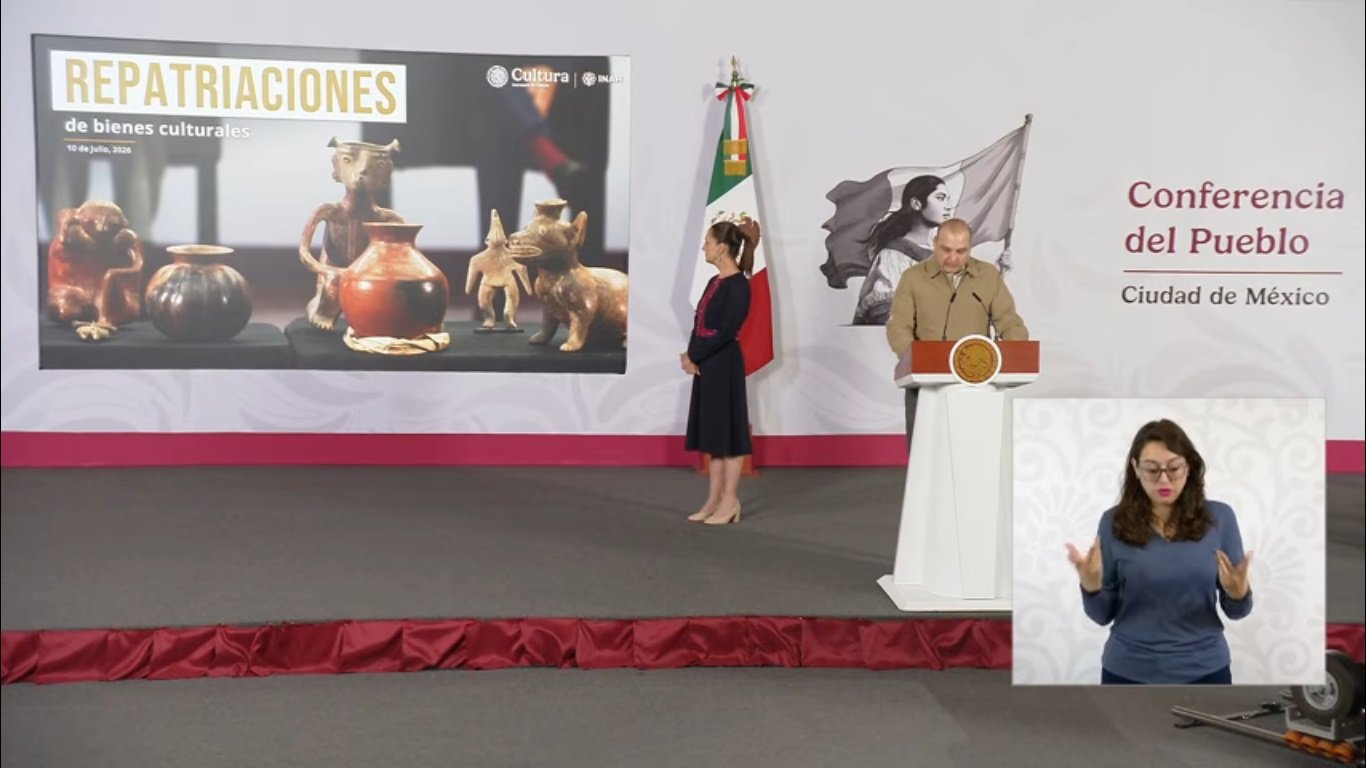 INAH repatria 17 mil bienes culturales durante la actual administración