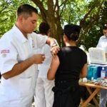 ISSSTE aplica más de 300 vacunas a personal de SSPT en Tamaulipas
