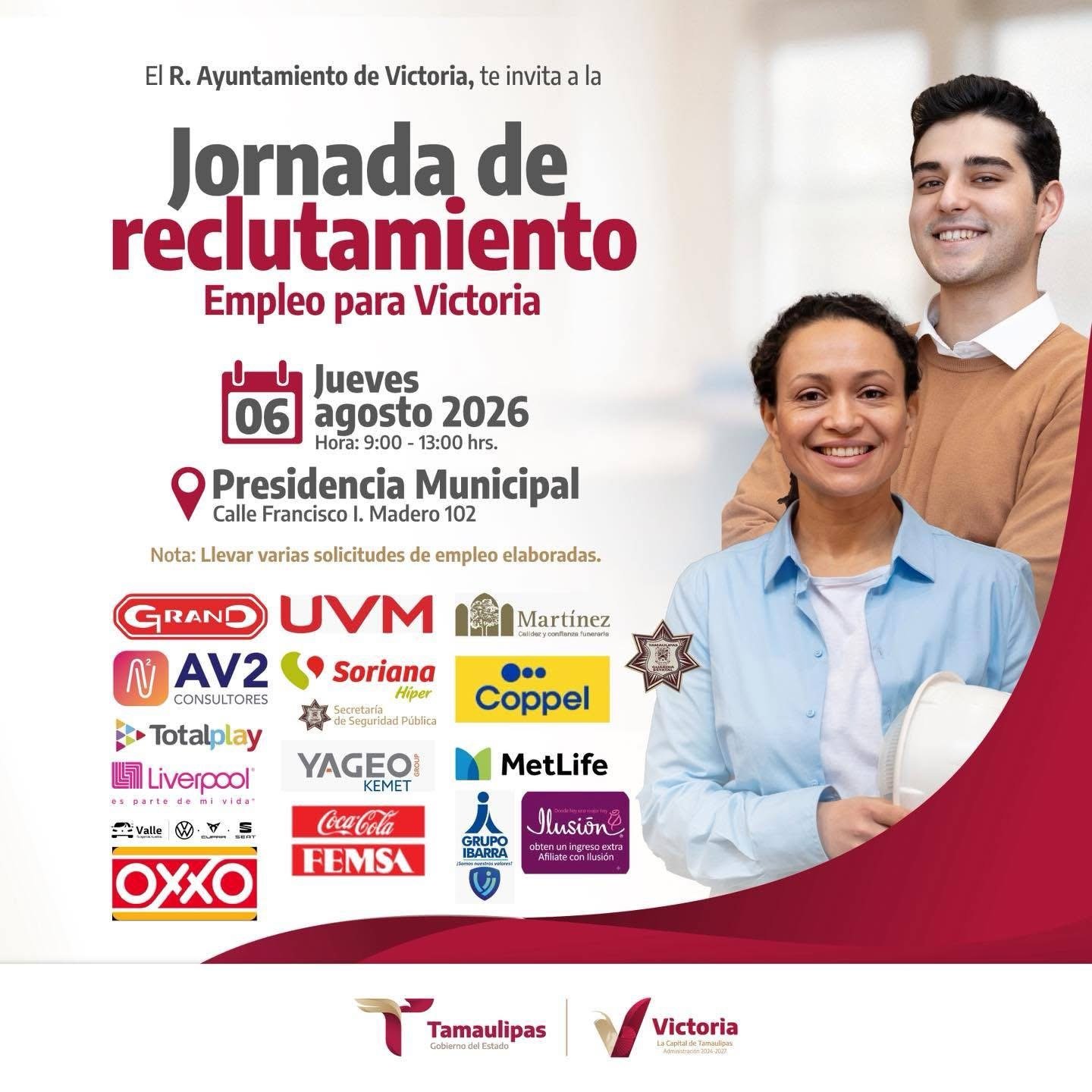 Ciudad Victoria lanza jornada de reclutamiento con nuevas vacantes