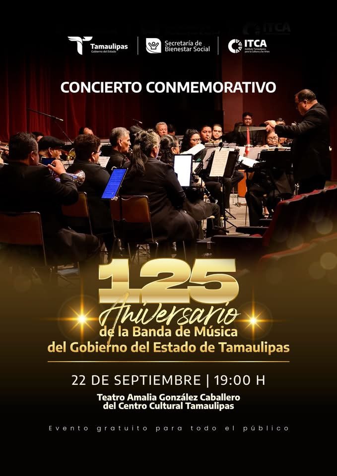 Banda de Música de Tamaulipas celebra 125 años con concierto