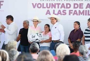 Ciudad Victoria entrega apoyos sociales en Ejido Libertad